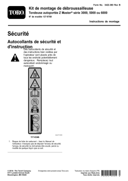 Toro Trimmer Mount Kit, Z Master 3000, 5000, or 6000 Series Riding Mower Riding Product Manuel utilisateur