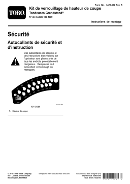 Toro Height of Cut Latching Kit, Grandstand Mowers Walk Behind Mower Manuel utilisateur