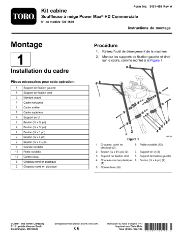 Guide d'installation | Toro Snow Cab Kit, Power Max HD Commercial Snowthrower Manuel utilisateur | Fixfr