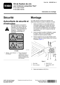 Toro Jack Mount Kit, Titan Riding Mower Riding Product Manuel utilisateur