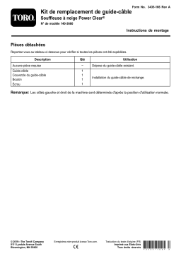 Toro Cable Guide Replacement Kit, Power Clear Snowthrower Manuel utilisateur