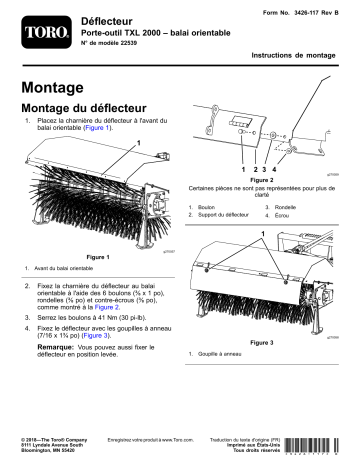 Guide d'installation | Toro Deflector, Angle Broom TXL 2000 Tool Carrier Compact Utility Loaders, Attachment Manuel utilisateur | Fixfr