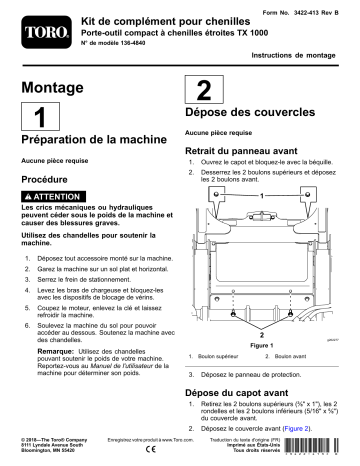 Guide d'installation | Toro Track Kit, TX 1000 Narrow Track Compact Tool Carrier Compact Utility Loader Manuel utilisateur | Fixfr