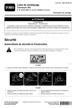 Toro Backfill Blade, TRX Trencher Attachment Manuel utilisateur