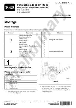 Toro 22in Reel Carrier, Pro Sneak 360 and 365 Vibratory Plow Utility Equipment Manuel utilisateur