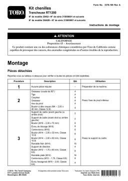 Toro Track Kit, RT1200 Trencher Manuel utilisateur