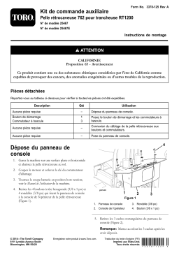 Toro Auxiliary Control Kit, 762 Backhoe for RT1200 Trencher Manuel utilisateur