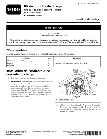 Guide d'installation | Toro Load Control, RT1200 Traction Unit Trencher Manuel utilisateur | Fixfr