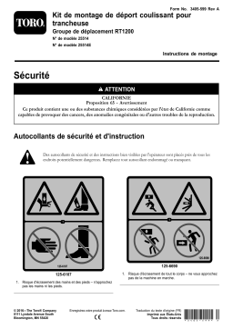 Toro Trencher Sliding Offset Mount Kit, RT1200 Traction Unit Manuel utilisateur
