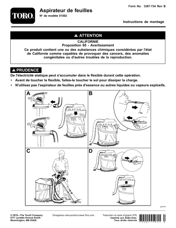 Ultra Blower/Vacuum and Leaf Collector Combo | Guide d'installation | Toro Leaf Collector Attachment Manuel utilisateur | Fixfr