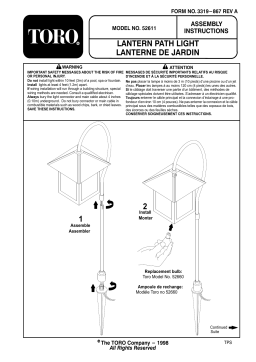 Toro Lantern Path Light, Metal, Verde Manuel utilisateur