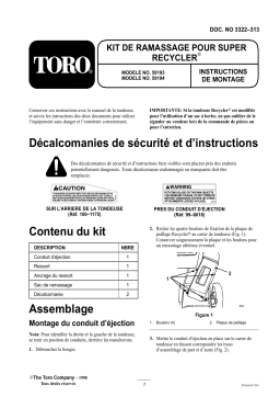 Toro Rear Bag Kit, 21" HP Recycler Mower Attachment Manuel utilisateur