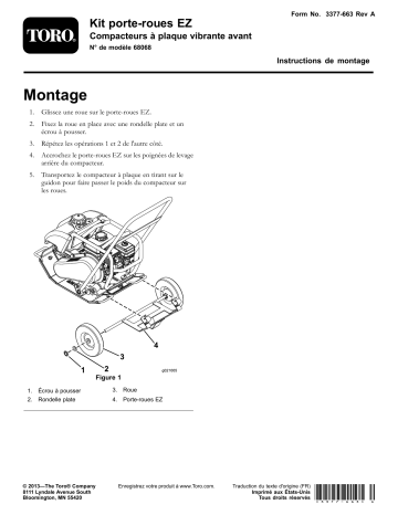Guide d'installation | Toro EZ Wheel Plate Kit, Forward Plate Compactor Concrete Equipment Manuel utilisateur | Fixfr