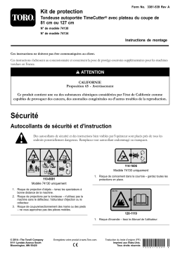 Toro Guard Kit, TimeCutter Riding Mower Attachment Manuel utilisateur