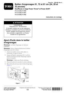 Toro 24in Gear Case, Power Throw and Power Shift Snowthrower Manuel utilisateur