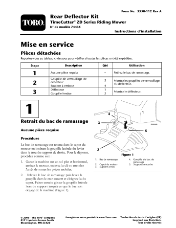 Guide d'installation | Toro Rear Deflector Kit, TimeCutter ZD Series Riding Mower Attachment Manuel utilisateur | Fixfr