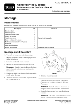 Toro 50in Recycler Kit, TimeCutter MX Series Riding Mower Attachment Manuel utilisateur