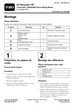 Toro 50in Recycler Kit, TimeCutter Z4000/5000 Series Riding Mower Attachment Manuel utilisateur
