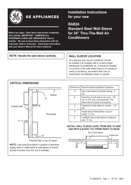 GE RAB24 Guide d'installation