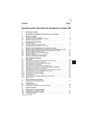 DURKOPP ADLER 768 Guide d'installation | Fixfr