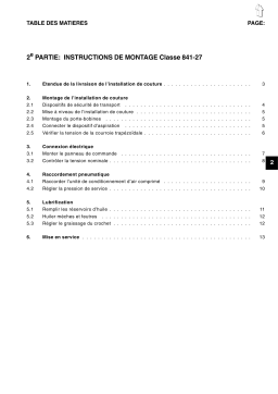 DURKOPP ADLER 841-27 Guide d'installation