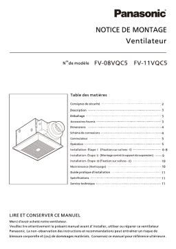 Panasonic FV-11VQC5 Guide d'installation