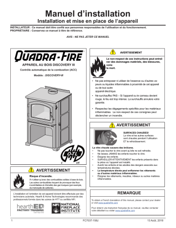 Installation manuel | Quadrafire Discovery III Wood Stove Guide d'installation | Fixfr