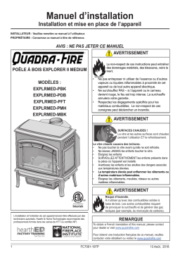 Quadrafire Explorer II Wood Stove Guide d'installation