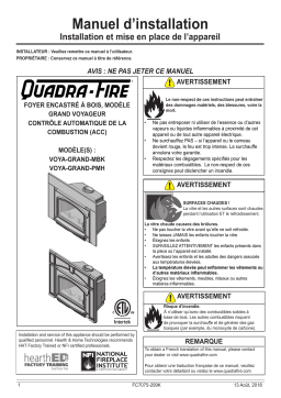 Quadrafire Voyageur Grand Wood Insert Guide d'installation