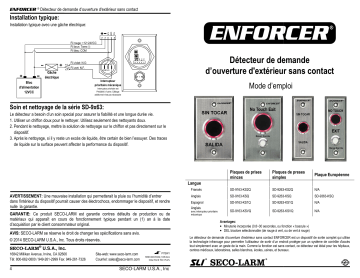 Installation manuel | ENFORCER SD-9163-KS2Q Guide d'installation | Fixfr