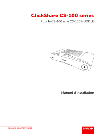 Installation manuel | Barco ClickShare CS-100 Guide d'installation | Fixfr