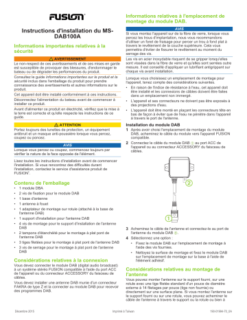 Installation manuel | Fusion MS-DAB100A DAB  Module with Powered Antenna Guide d'installation | Fixfr