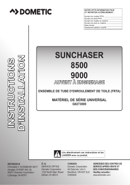 Dometic Sunchaser 8500 9500 Geared Awning Guide d'installation