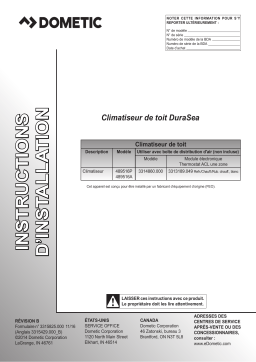 Dometic DuraSea 3314860.000 for Use With Air Distribution Box Roof Top Air Conditioner Guide d'installation