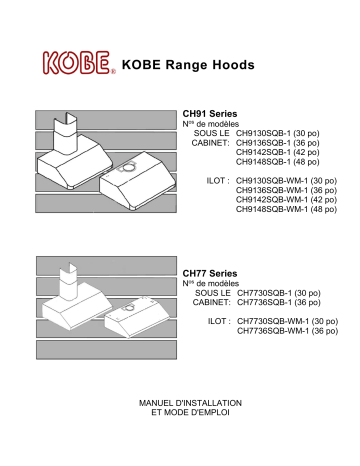 CH91 SQB-1 | Installation manuel | Kobe CH77 SQB-1 Guide d'installation | Fixfr