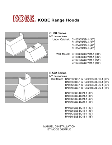 CH00 SQB-1 | Installation manuel | Kobe RA02 SQB-1 Guide d'installation | Fixfr