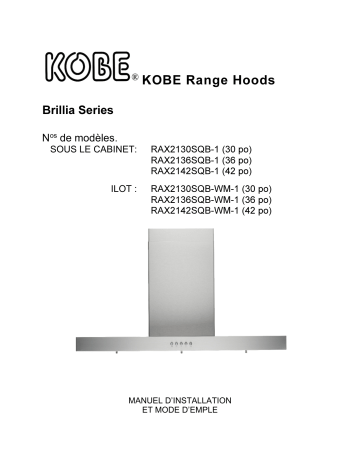 Installation manuel | Kobe RAX21 SQB-1 Guide d'installation | Fixfr