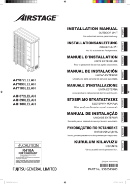 Fujitsu AJY090LELAH Guide d'installation