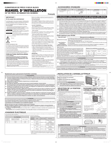 AOU18RLFC | AOU9RLFC | Installation manuel | Fujitsu AOU12RLFC Guide d'installation | Fixfr