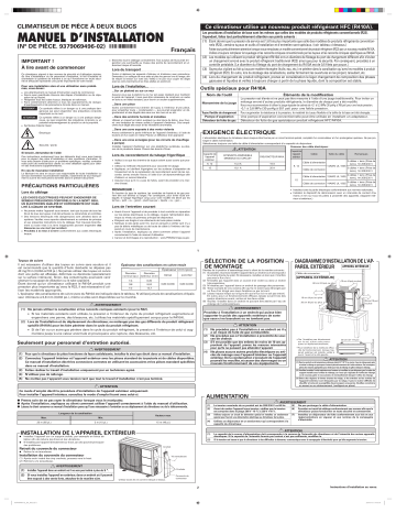 ROSH15AFFHJ | AOU9RLFFH | AOU12RLFFH | UOSH12AFFHJ | ROSH09AFFHJ | UOSH15AFFHJ | ROSH12AFFHJ | Installation manuel | Fujitsu UOSH09AFFHJ Guide d'installation | Fixfr