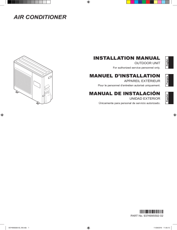 Installation manuel | Fujitsu AOU18RGLX Guide d'installation | Fixfr