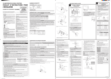 UOSH36VSN | AOU18RLX | MR24UY3F | ROSH36VSN | ROSH18VSN | UOSH18VSN | ROSH24VSN | UOSH24VSN | Installation manuel | Fujitsu MR36Y3F Guide d'installation | Fixfr