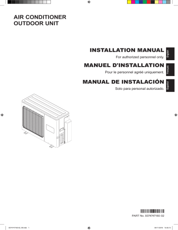 Installation manuel | Fujitsu AOU18RLXFZ Guide d'installation | Fixfr