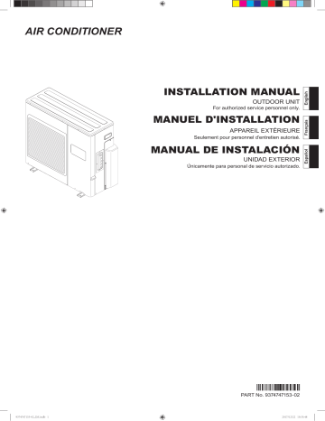 Installation manuel | Fujitsu AOU18RLXFZH Guide d'installation | Fixfr