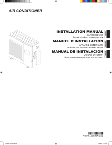 Installation manuel | Fujitsu AOU18RLXFZH Guide d'installation | Fixfr