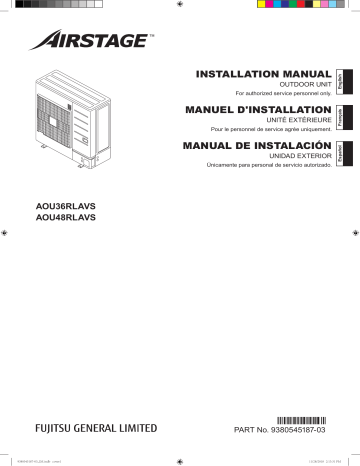 Installation manuel | Fujitsu AOU36RLAVS Guide d'installation | Fixfr