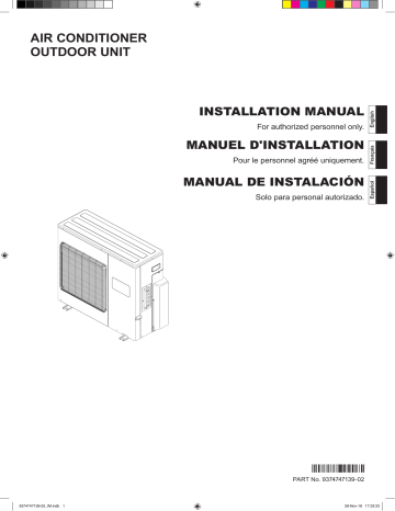 Installation manuel | Fujitsu AOU36RLXFZ Guide d'installation | Fixfr