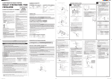 Installation manuel | Fujitsu AOU42RLX Guide d'installation | Fixfr