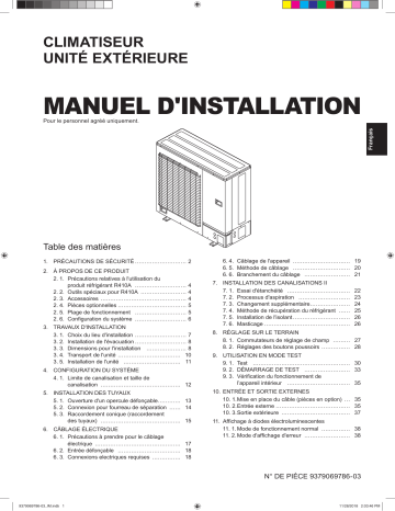 Installation manuel | Fujitsu AOU48RLXFZ1 Guide d'installation | Fixfr