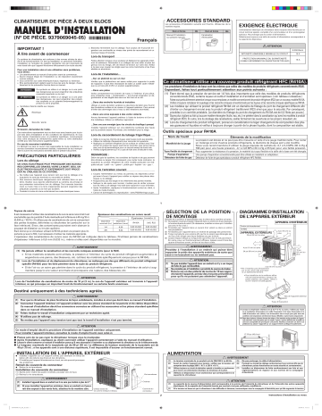 Installation manuel | Fujitsu AOU9RLFW Guide d'installation | Fixfr